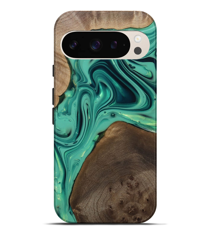 Pixel 9 Pro XL Wood Live Edge Phone Case - Kason (Green, 812263)