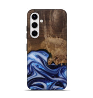 Galaxy S25 Wood Live Edge Phone Case - Erma (Blue, 812265)