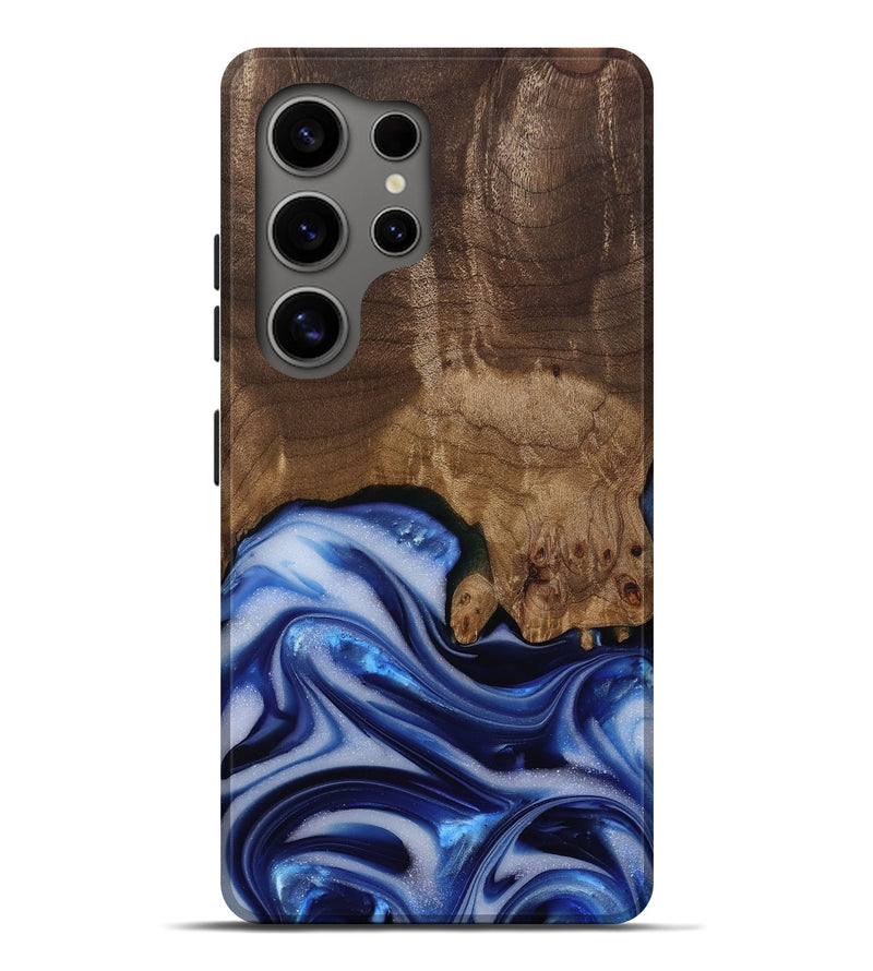 Galaxy S25 Ultra Wood Live Edge Phone Case - Erma (Blue, 812265)