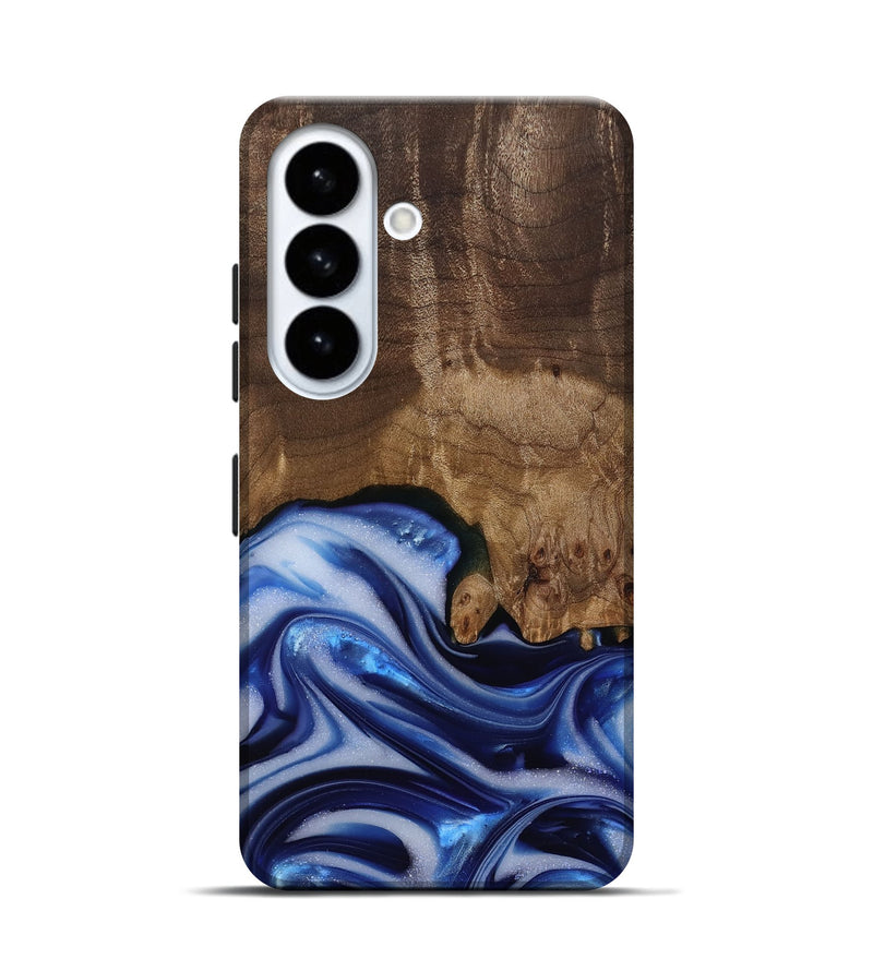 Galaxy S26 Wood Live Edge Phone Case - Erma (Blue, 812265)