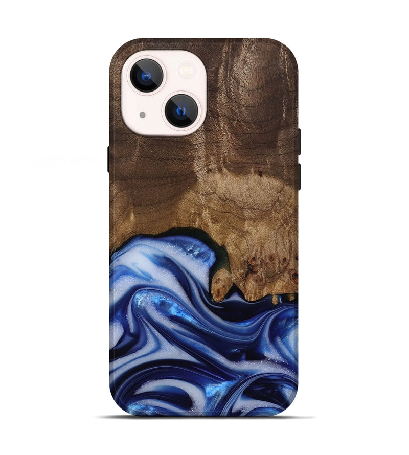 iPhone 13 Wood Live Edge Phone Case - Erma (Blue, 812265)