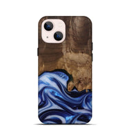 iPhone 13 mini Wood Live Edge Phone Case - Erma (Blue, 812265)