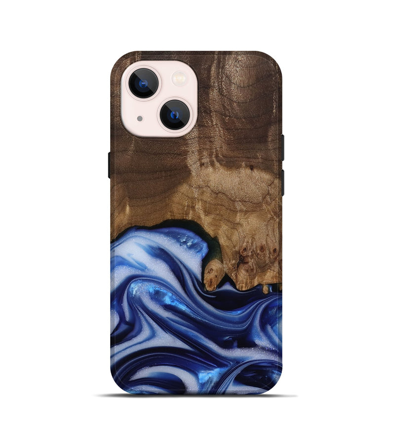 iPhone 13 mini Wood Live Edge Phone Case - Erma (Blue, 812265)