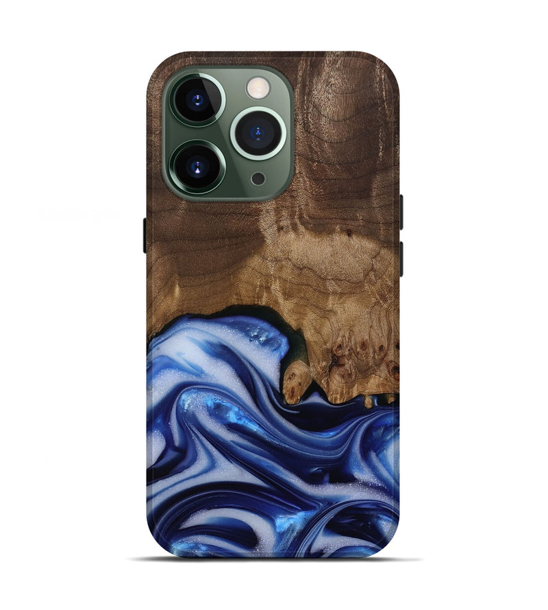 iPhone 13 Pro Wood Live Edge Phone Case - Erma (Blue, 812265)