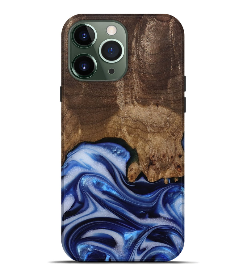 iPhone 13 Pro Max Wood Live Edge Phone Case - Erma (Blue, 812265)