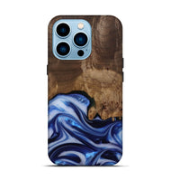 iPhone 14 Pro Wood Live Edge Phone Case - Erma (Blue, 812265)