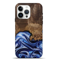 iPhone 15 Pro Max Wood Live Edge Phone Case - Erma (Blue, 812265)
