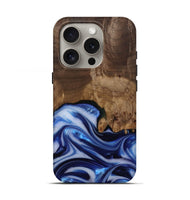 iPhone 16 Pro Wood Live Edge Phone Case - Erma (Blue, 812265)