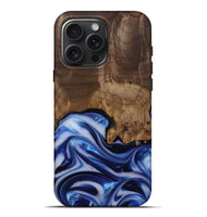 iPhone 16 Pro Max Wood Live Edge Phone Case - Erma (Blue, 812265)