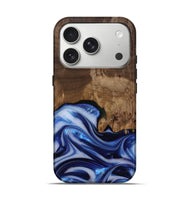 iPhone 17 Pro Wood Live Edge Phone Case - Erma (Blue, 812265)