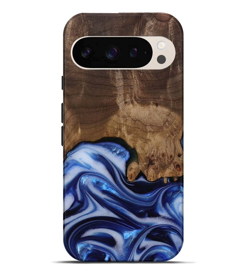 Pixel 10 Pro XL Wood Live Edge Phone Case - Erma (Blue, 812265)