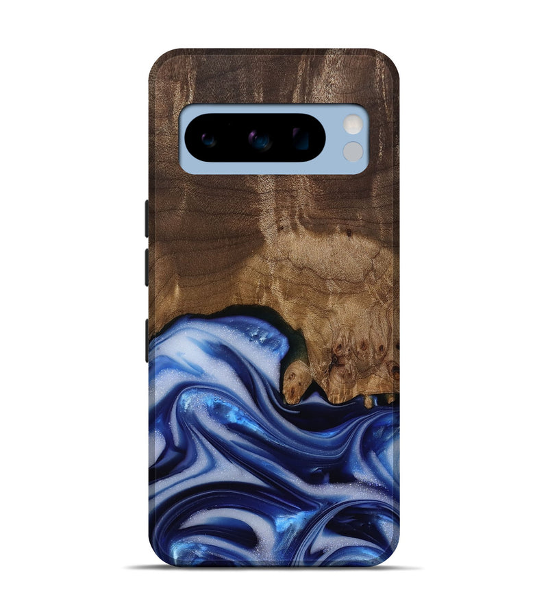 Pixel 8 Pro Wood Live Edge Phone Case - Erma (Blue, 812265)