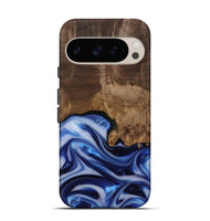 Pixel 9 Wood Live Edge Phone Case - Erma (Blue, 812265)