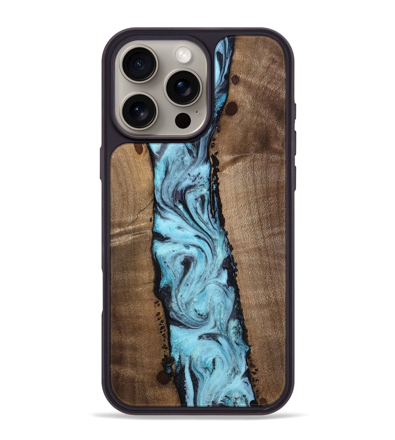 iPhone 16 Pro Max Wood Phone Case - Koa (Blue, 812269)