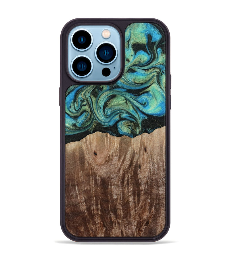 iPhone 14 Pro Max Wood Phone Case - Makai (Green, 812274)