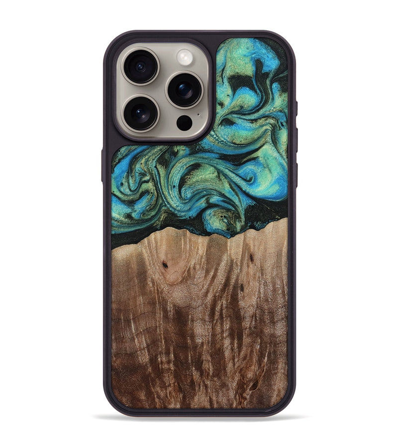 iPhone 15 Pro Max Wood Phone Case - Makai (Green, 812274)