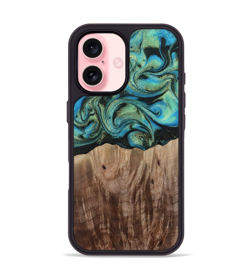 iPhone 16 Wood Phone Case - Makai (Green, 812274)