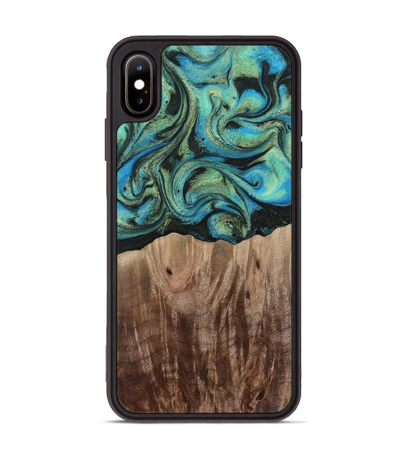 iPhone Xs Max Wood Phone Case - Makai (Green, 812274)