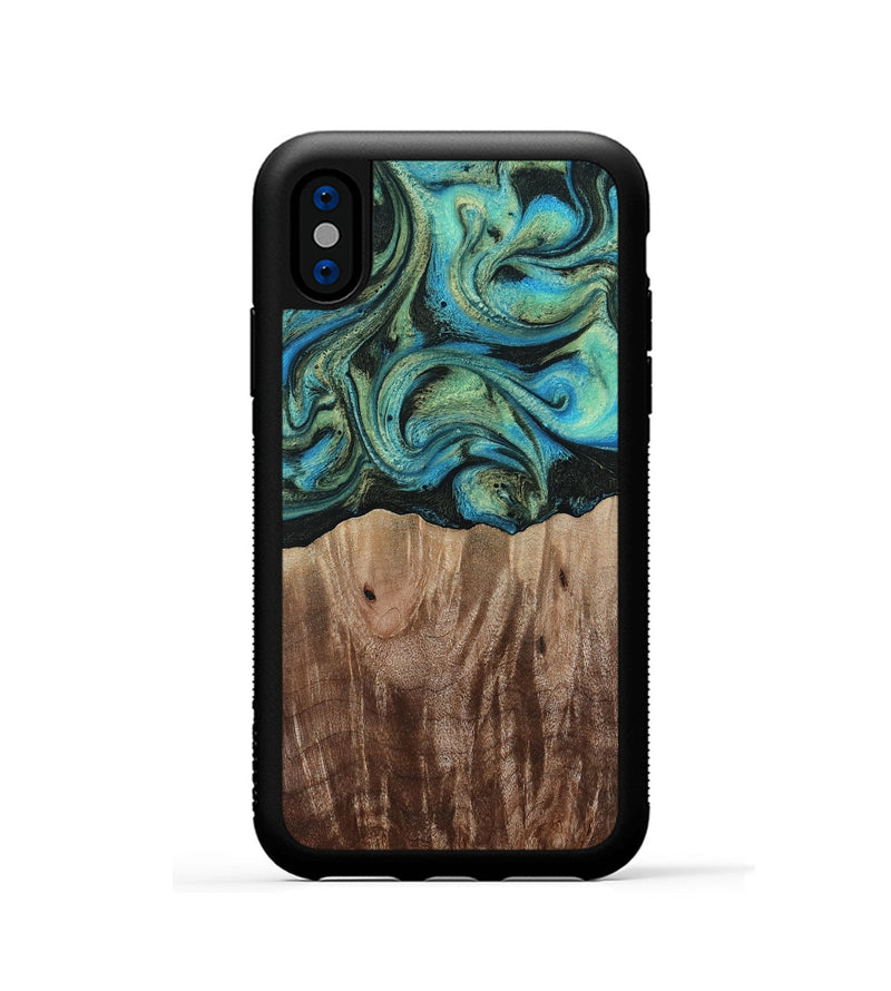iPhone Xs Wood Phone Case - Makai (Green, 812274)