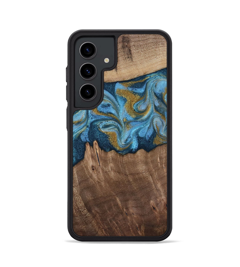 Galaxy S24 Wood Phone Case - Alene (Teal & Gold, 812277)