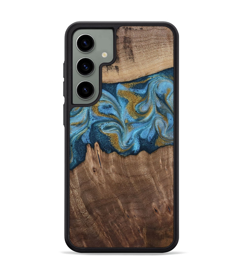 Galaxy S24 Plus Wood Phone Case - Alene (Teal & Gold, 812277)