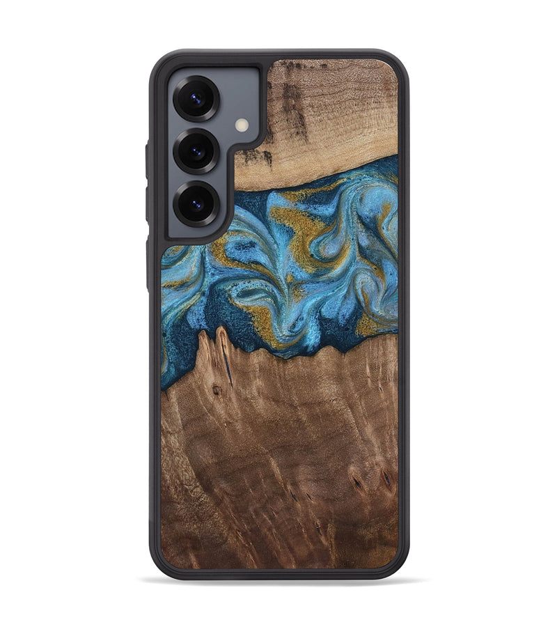 Galaxy S25 Plus Wood Phone Case - Alene (Teal & Gold, 812277)