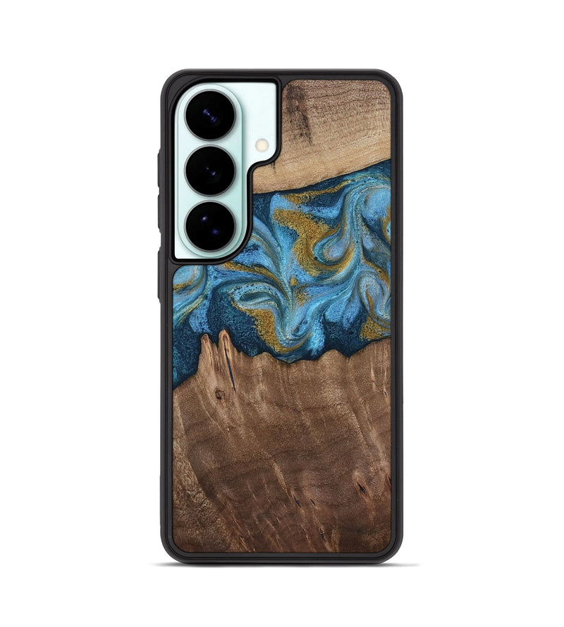 Galaxy S26 Wood Phone Case - Alene (Teal & Gold, 812277)