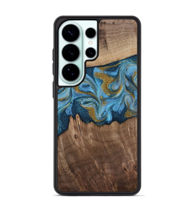 Galaxy S26 Ultra Wood Phone Case - Alene (Teal & Gold, 812277)