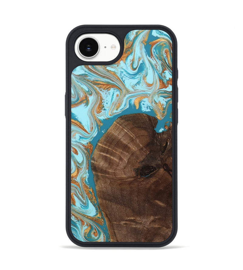 iPhone 17e Wood Phone Case - Virgil (Teal & Gold, 812278)