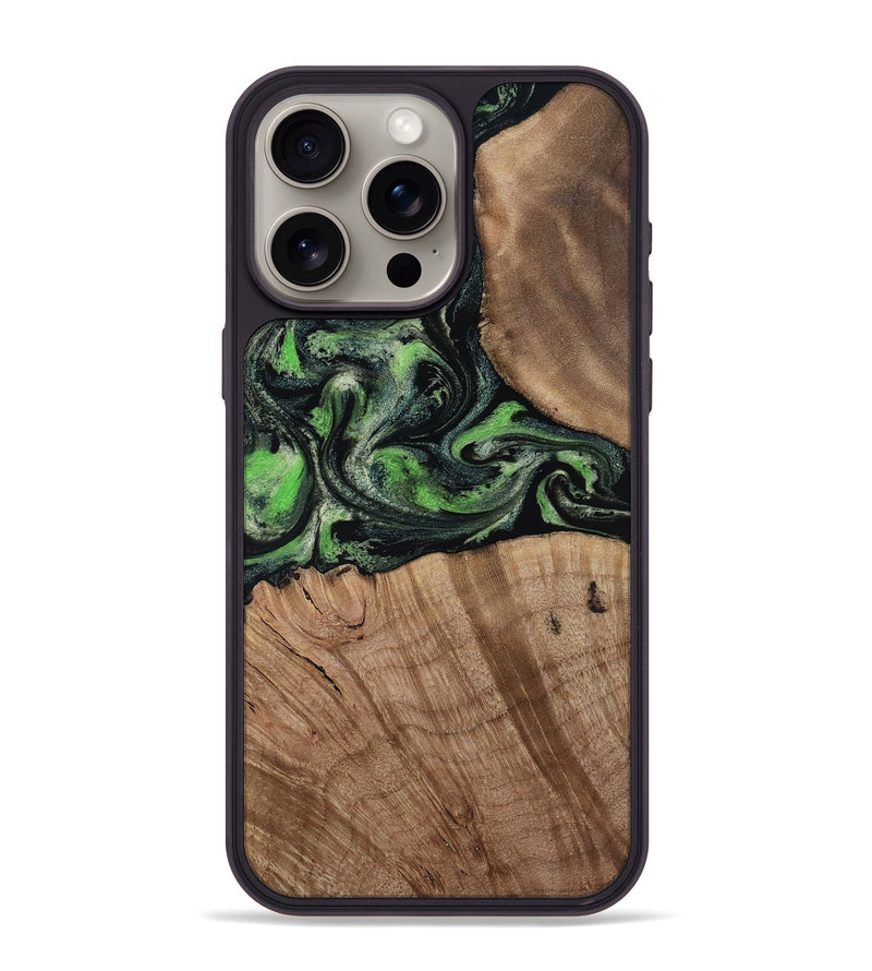 iPhone 15 Pro Max Wood Phone Case - Kaeli (Green, 812328)