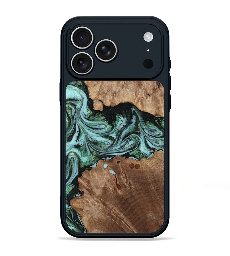 iPhone 17 Pro Max Wood Phone Case - Zayne (Green, 812330)