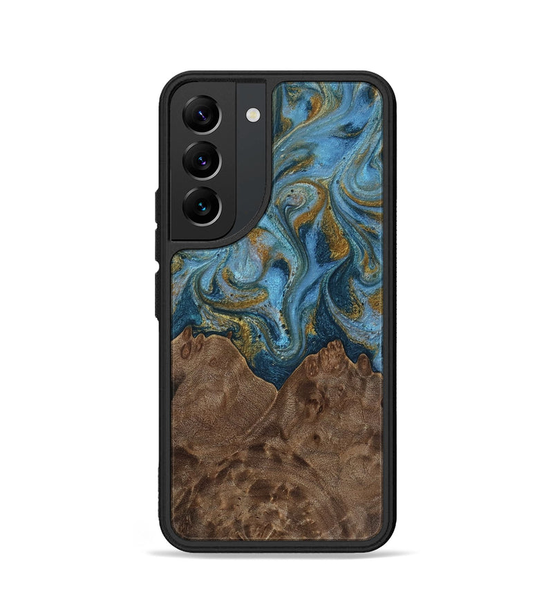 Galaxy S22 Wood Phone Case - Jeffery (Teal & Gold, 812337)