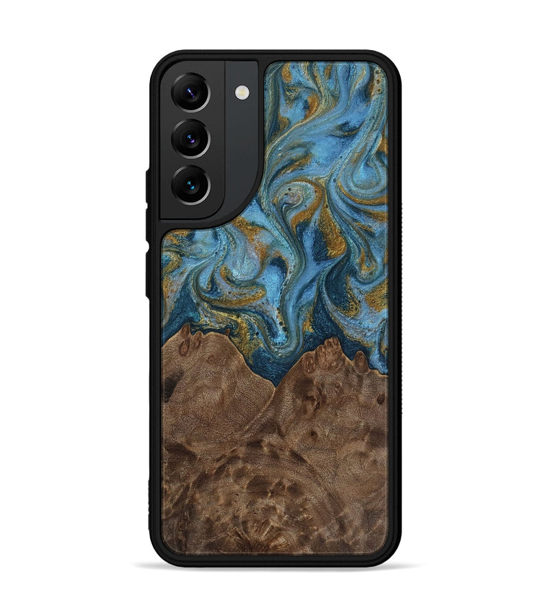 Galaxy S22 Plus Wood Phone Case - Jeffery (Teal & Gold, 812337)