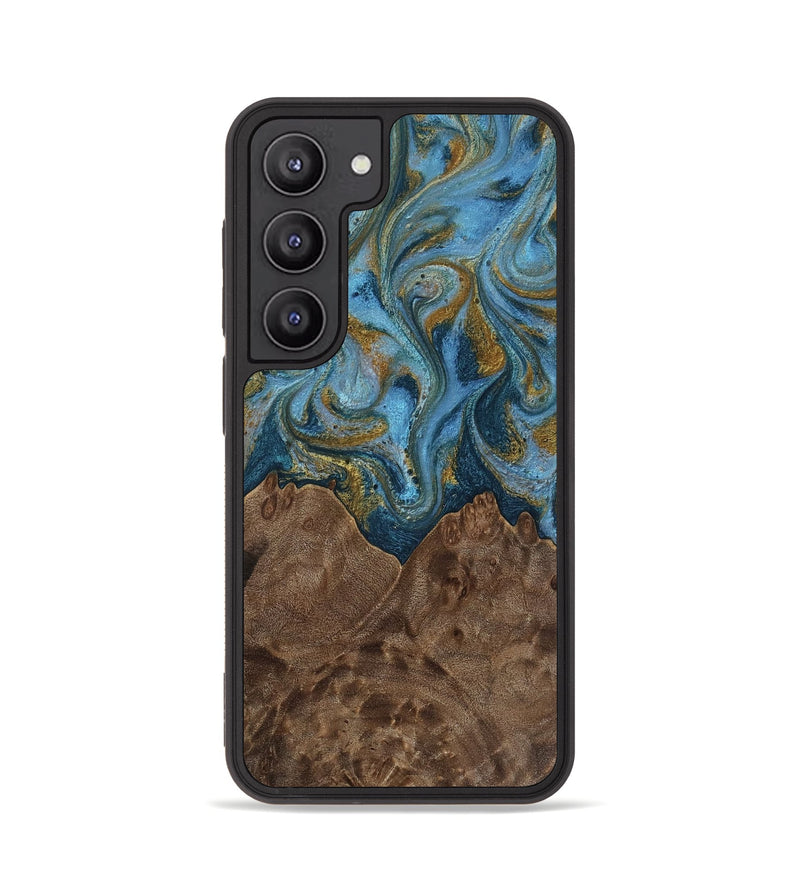 Galaxy S23 Wood Phone Case - Jeffery (Teal & Gold, 812337)
