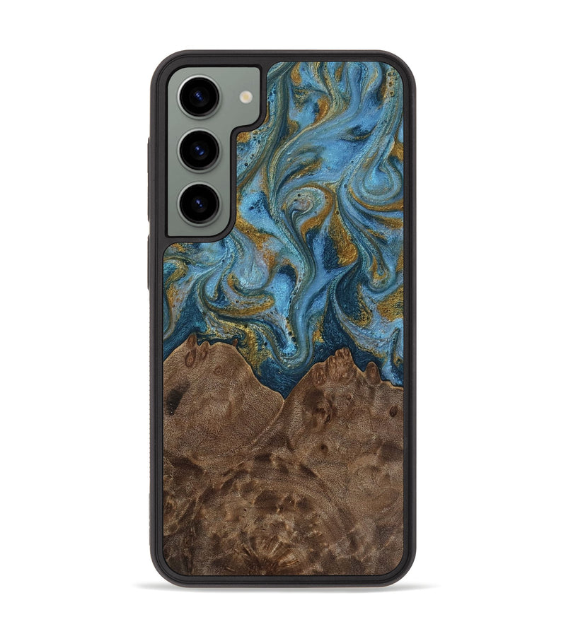 Galaxy S23 Plus Wood Phone Case - Jeffery (Teal & Gold, 812337)