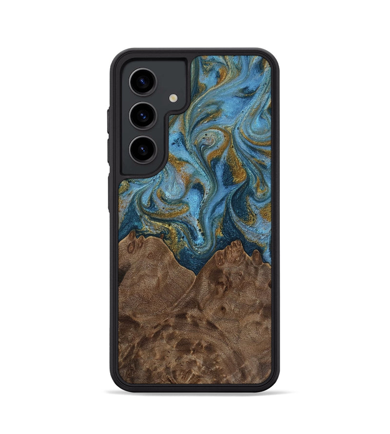 Galaxy S24 Wood Phone Case - Jeffery (Teal & Gold, 812337)