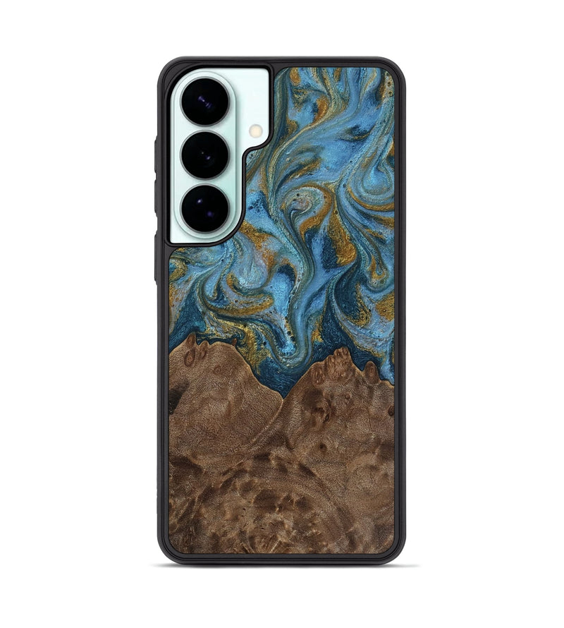Galaxy S26 Plus Wood Phone Case - Jeffery (Teal & Gold, 812337)