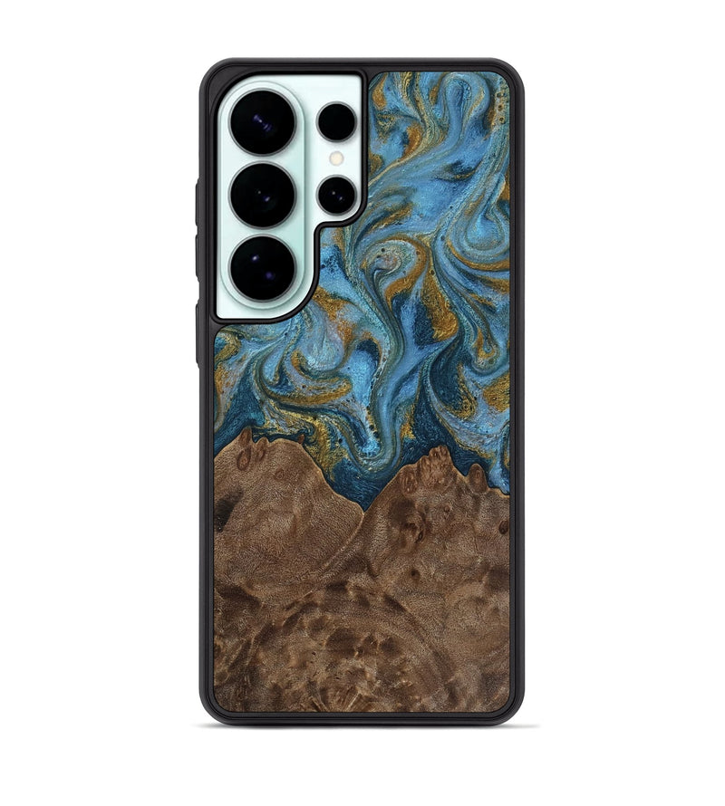 Galaxy S26 Ultra Wood Phone Case - Jeffery (Teal & Gold, 812337)