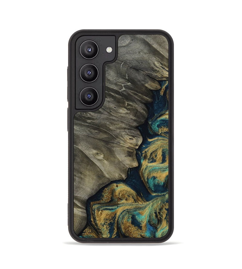 Galaxy S23 Wood Phone Case - Annetta (Teal & Gold, 812342)