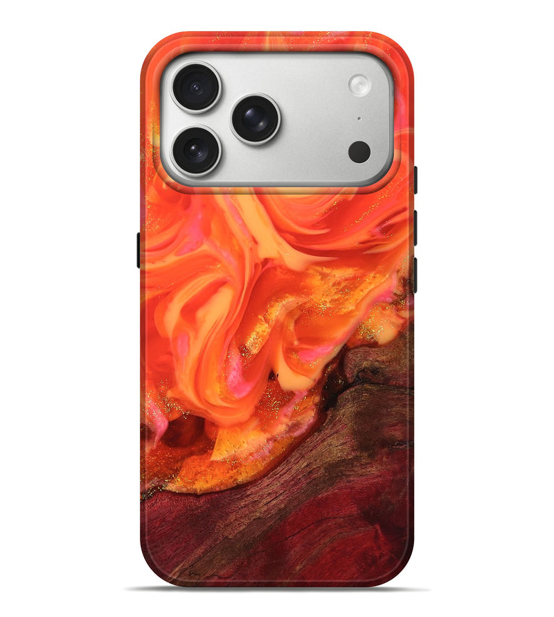 iPhone 17 Pro Max Wood Live Edge Phone Case - Noelle (Red, 812409)
