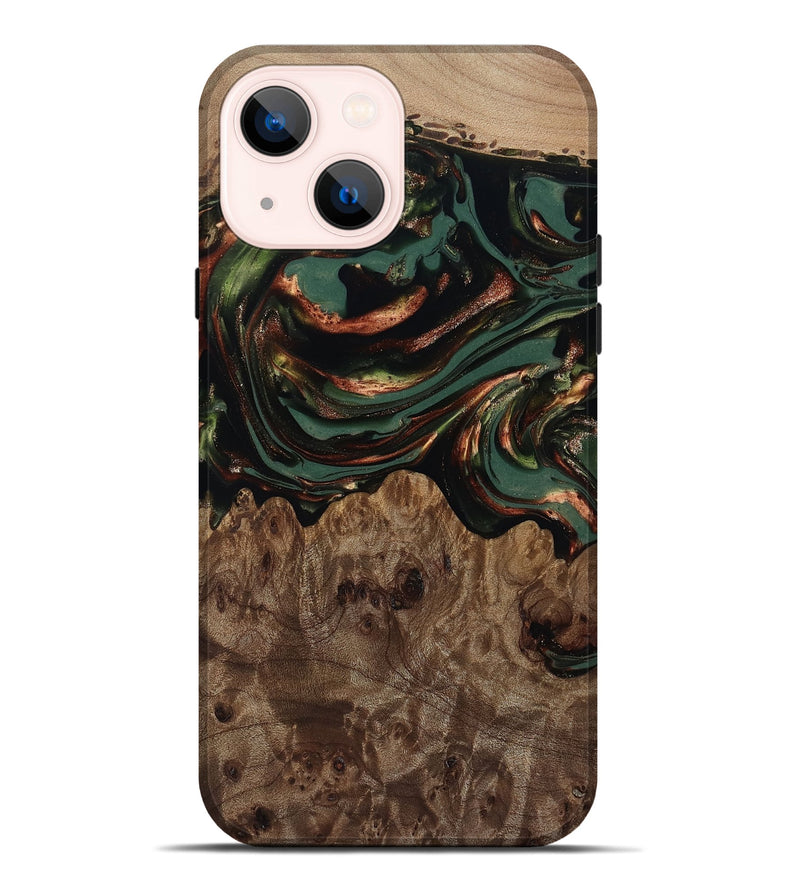 iPhone 14 Plus Wood Live Edge Phone Case - Tawanda (Green, 812420)