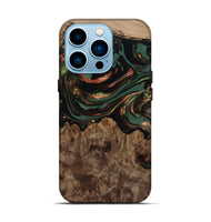 iPhone 14 Pro Wood Live Edge Phone Case - Tawanda (Green, 812420)