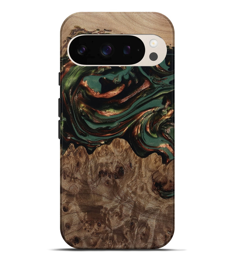 Pixel 10 Pro XL Wood Live Edge Phone Case - Tawanda (Green, 812420)