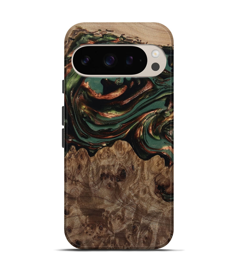 Pixel 9 Wood Live Edge Phone Case - Tawanda (Green, 812420)