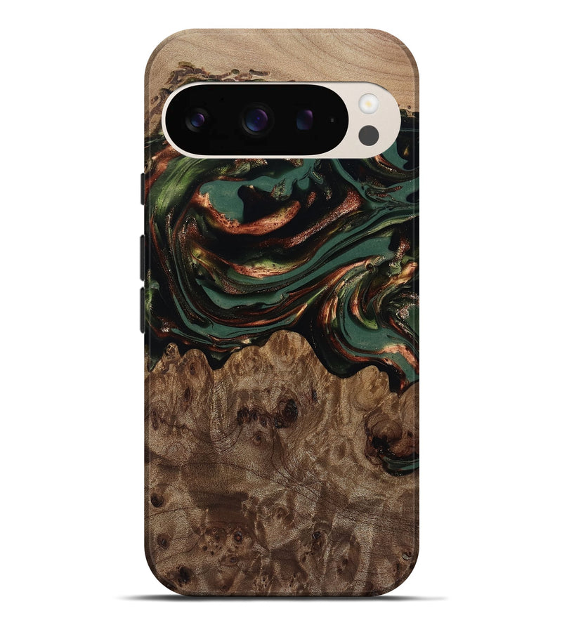 Pixel 9 Pro XL Wood Live Edge Phone Case - Tawanda (Green, 812420)