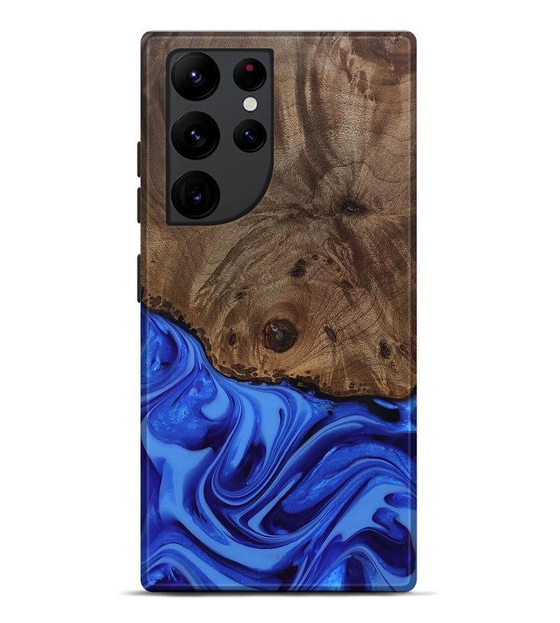 Galaxy S22 Ultra Wood Live Edge Phone Case - Johan (Blue, 812424)