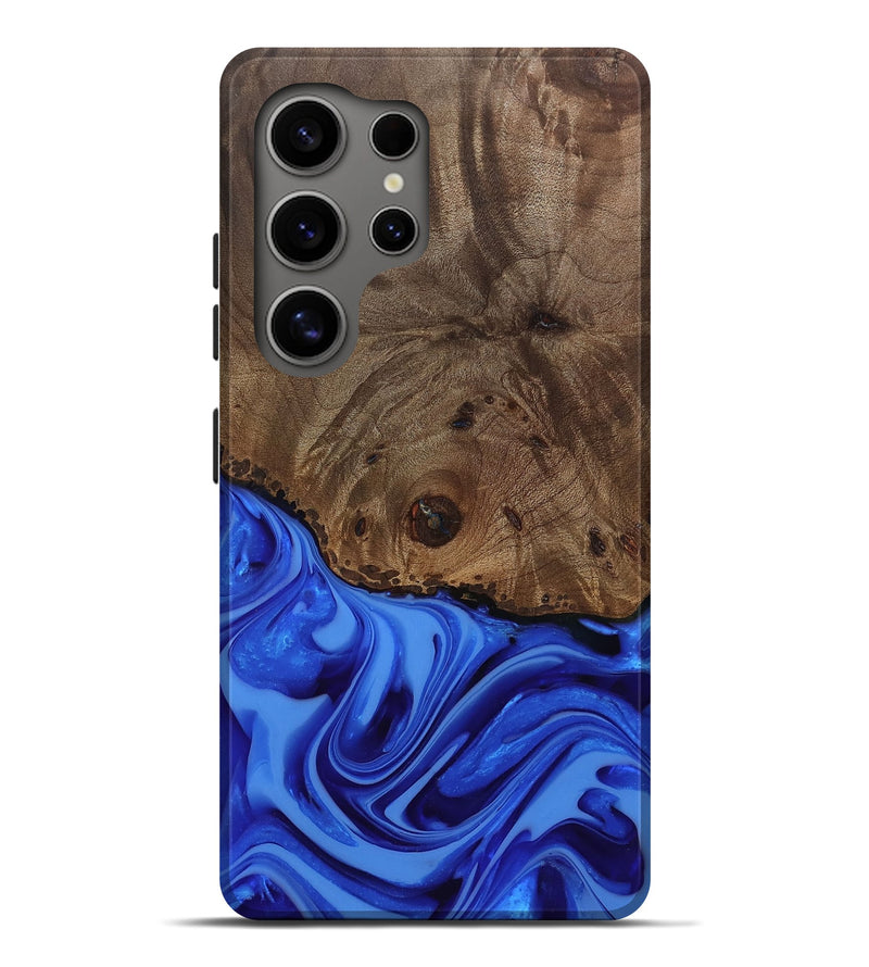 Galaxy S25 Ultra Wood Live Edge Phone Case - Johan (Blue, 812424)