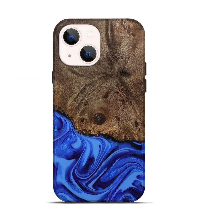 iPhone 13 Wood Live Edge Phone Case - Johan (Blue, 812424)