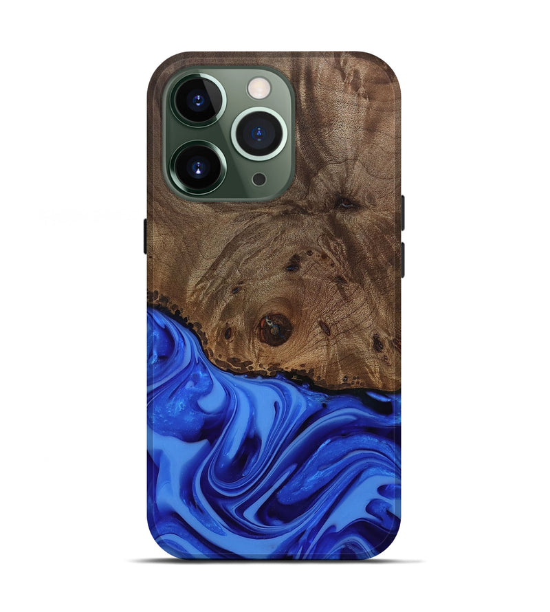 iPhone 13 Pro Wood Live Edge Phone Case - Johan (Blue, 812424)