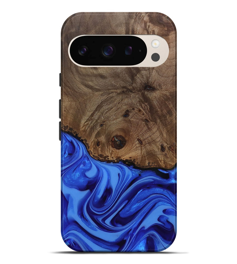Pixel 9 Pro XL Wood Live Edge Phone Case - Johan (Blue, 812424)